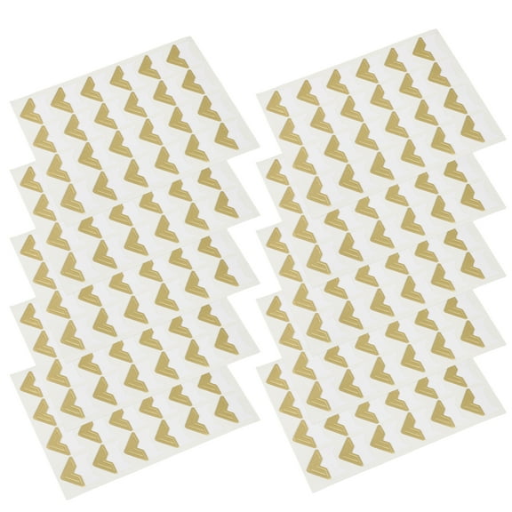 10 Sheets of Golden Self-Adhesive Photo Corners for Scrapbooking, Picture Mounting, Baby and Family Memory Albums