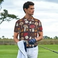 thumbnail image 3 of Pofeuu Forest Wild Mushroom Print Men's Loose Fit Midweight Short-Sleeve Pocket Polo-3X-Large, 3 of 6