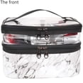 thumbnail image 3 of Bolsa de maquillaje de doble capa, neceser de viaje para cosméticos, neceser (blanco), 3 of 4