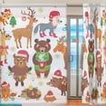 thumbnail image 2 of Coolnut Christmas Forest Animals Set Semi Sheer Curtains Window Voile Drapes Panels Treatment-55x78in for Living Room Bedroom Kids Room2 Pieces, 2 of 4