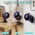 thumbnail image 2 of MDHAND 100-Speed Portable Desktop Fan, Rechargeable with LED Display, 1800mAh Battery, Silent Motor, 3-in-1 Clip Wall Desk, Gray-Purple, 2 of 9