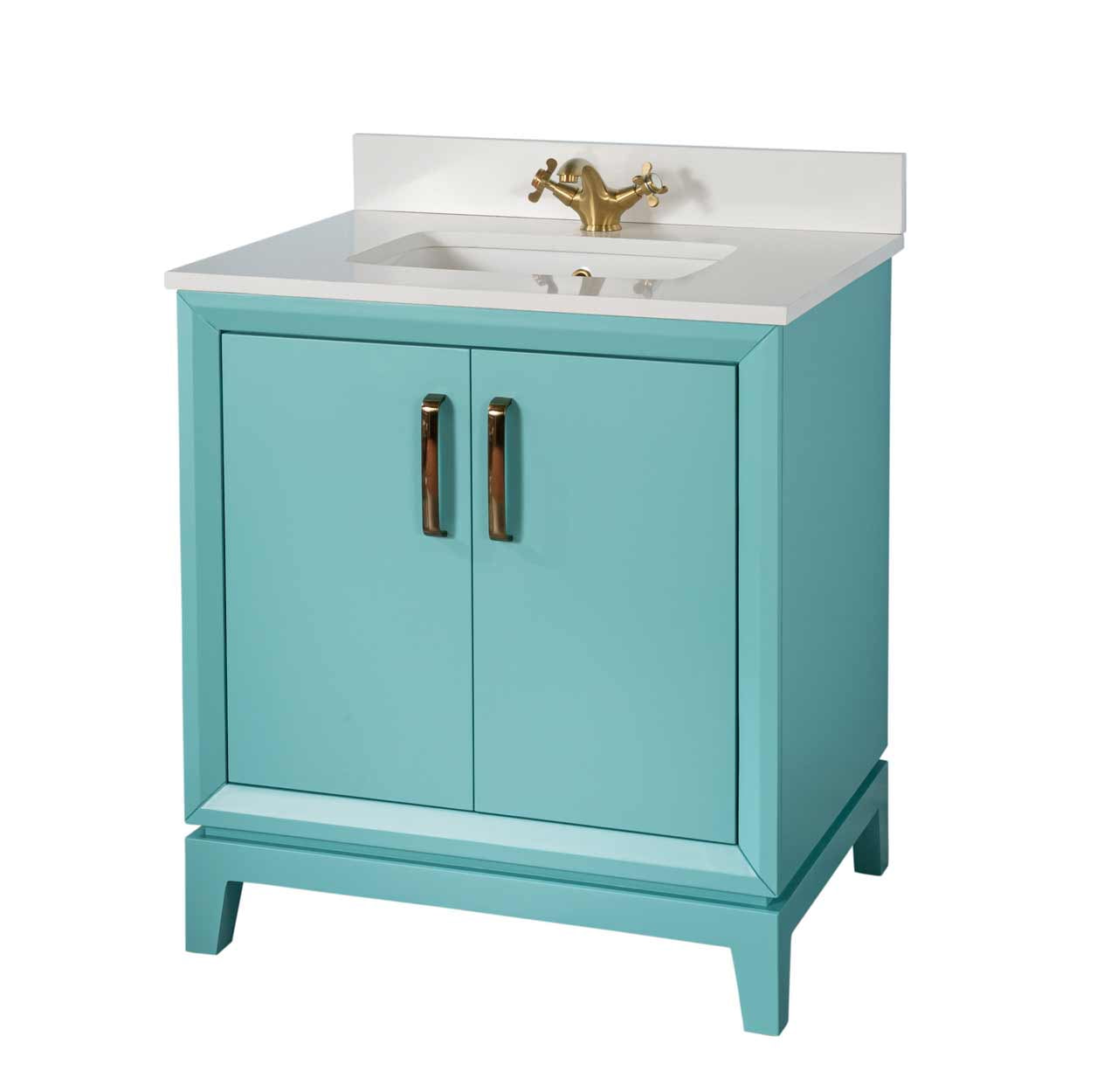 Adorn Vanity Fabia Collection Turquoise 30 inch Bathroom Vanity with