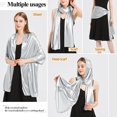 thumbnail image 4 of Bufandas de satén sedoso para mujer, bufandas para damas, novias, damas de honor, chal para bodas, fiestas de noche, regalos para niñas, marfil metálico, 4 of 4