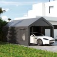 thumbnail image 2 of Outsunny Carport, 12 x 20ft Portable Garage, Dark Grey, 2 of 10