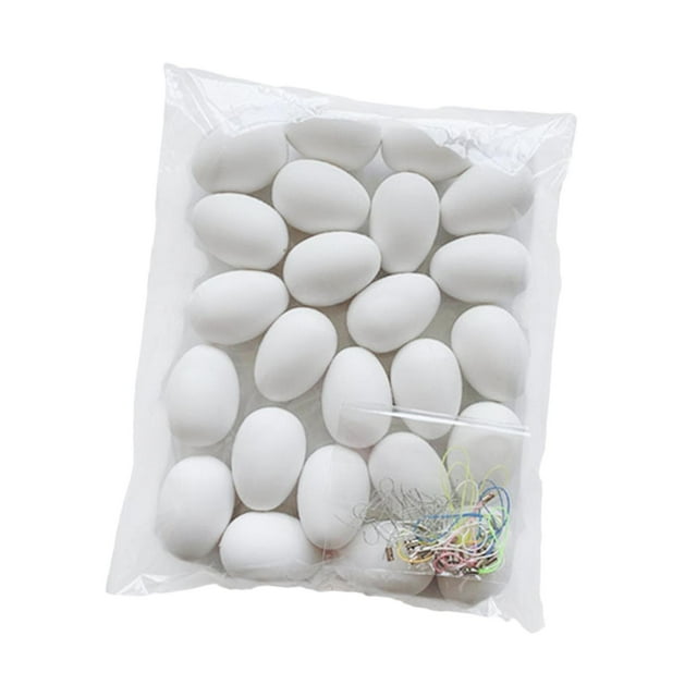 Rongfmy Fake Eggs Blank Hanging Ornament for Home Decorating Holiday School Projects Color Hook 24
