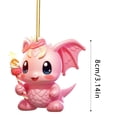 thumbnail image 3 of Adorno Navideño Feliz Para Fiestas, Colgante Plano De Acrílico, Dragón Rosa Bonito, Adorno Navideño 2D., 3 of 8