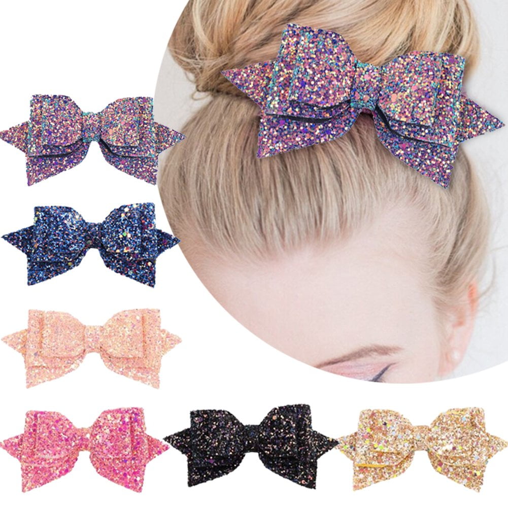 Lot set of 10 Hair Bows 5 Inch Boutique Hairbows Girls Toddler Big large Bows 