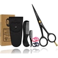 thumbnail image 1 of Professional Beard Mustache Scissors 5 Inch with 1 Beard Comb, 1 Mustache Comb and Carrying Pouch - Prefect Beard Trimming Scissors for All Facial Hair Scissors – Grooming Scissors, 1 of 7