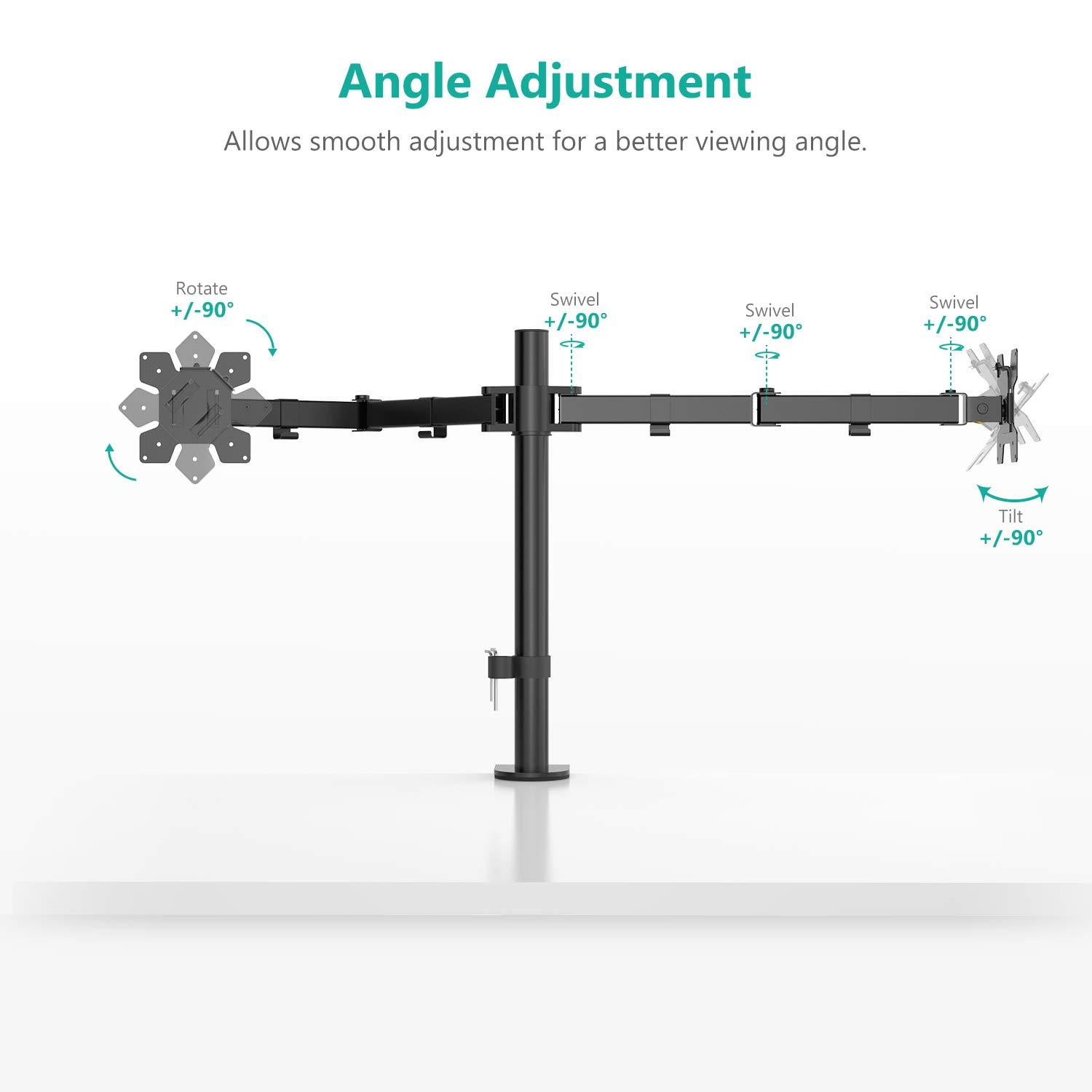 WALI Dual LCD Monitor Fully Adjustable 