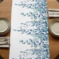 thumbnail image 5 of Table Runners 70 Inches Long Dress Scarves, Eucalyptus Leaves Farmhouse Coffee/Dining/Kitchen Table Decor, Holiday Table Runner, Light Blue Summer Botanical Weeping 13x70 Inch, 5 of 9