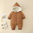 thumbnail image 2 of Zshosam Baby Fleece Jumpsuit Baby Snowsuit Newborn Winter Clothes Coat Romper Windproof Fleece Hat Zipper Baby Outfit Size 3 6 Months,(Coffee 3-6 Months), 2 of 4