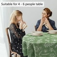 thumbnail image 2 of Sage Green Oval Tablecloth 60 x 84 Inches, Leaves Flower Summer Autumn Tablecloth Table Cover Table Cloths for Parties Kitchen Table, Polyester Fabric Floral Tablecloth, Sage Green Decor Accessories, 2 of 6