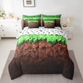 thumbnail image 2 of Castle Fairy Female Men Women Pixelated Blocks Miners Bedding Comforter Set 7-Piece,Video Game Gamepads King Bedding Sets,Geometric Plaid Patchwork Ultra Soft Bed Sheets,Lightweight Room Decor, 2 of 8