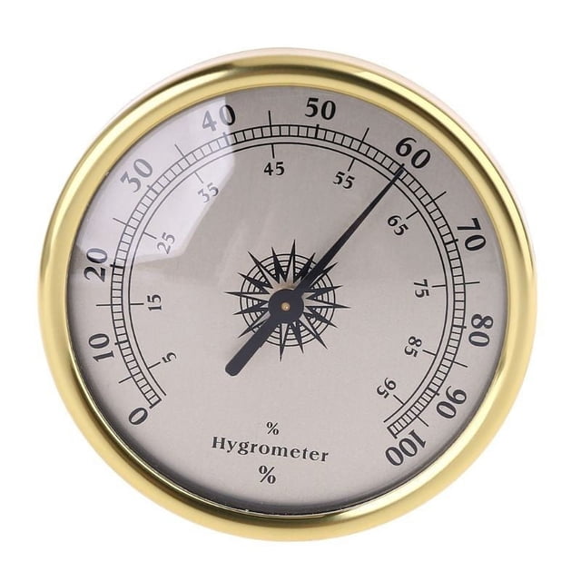 Mosiee Vintage Brass Thermometer Multifunctional 7.2Cm Round Durable Gold Hygrometer Humidity Meter Household Thermometers