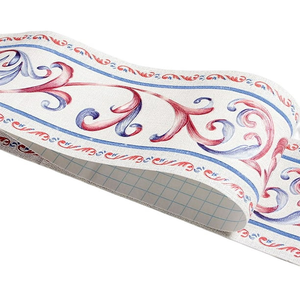Advancent Pegatina para la cintura, borde autoadhesivo de PVC, pegatinas de pared impermeables, papel tapiz decorativo extraíble, azulejo, fondo Decoración del hogar Blanco