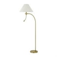 thumbnail image 6 of Ashy 68 Inch Task Floor Lamp, Gooseneck LED, White Shade Gold Arc Pole, 6 of 8