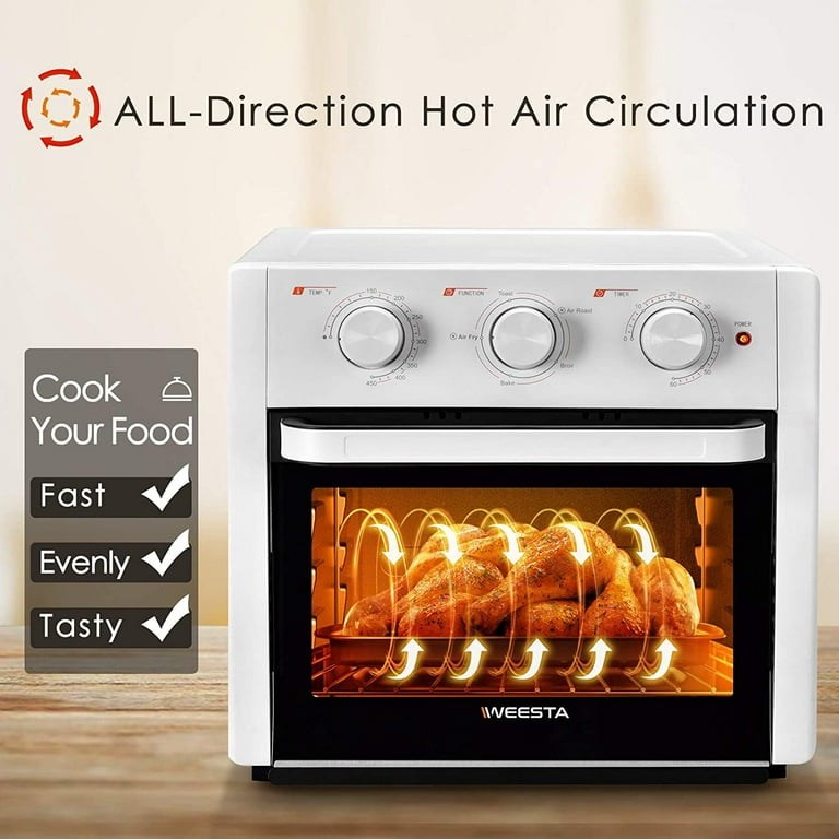 12L Mini Oven Electric Cooker and Grill, Home Baking Small Oven Timer  Double Glass Door Convection Toaster Oven (White) (White)