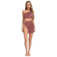 thumbnail image 3 of YiZYiF Women 2 Piece Lyrical Dance Costumes Rhinestones Crop Top with Skirted Bottoms Dancewear Set Dusty Pink XXL, 3 of 7