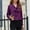 Purple, variant on Womens Long Sleeve Blouse Purple V-Neck with Bow Detail, Comfortable Stretchy Work Office Top, Relaxed Fit Casual Shirt for Women S-XXL,Size M