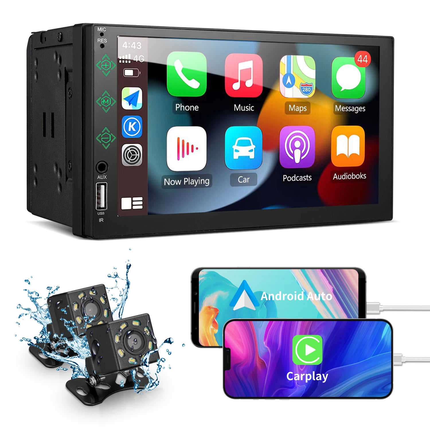 Double Din Car Stereo, 7inch Touch Screen, Compatible with Apple