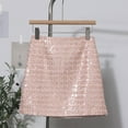 thumbnail image 2 of vigerkar Womens Sequin Skirts Sparkly Skirt Knee Length Concert Miniskirt Shiny Dance Club Rave Party Skirt Sexy Skirt Pink, S, 2 of 5