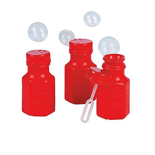 Toys 48 Pieces Details about   Hexagon Red Mini Bubble Bottles 