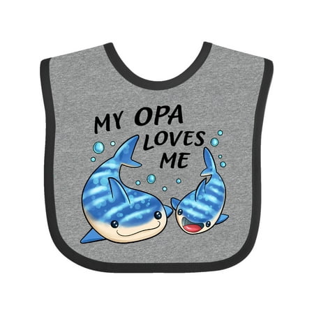 

Inktastic My Opa Loves Me- whale shark Gift Baby Boy or Baby Girl Bib