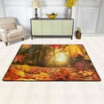 thumbnail image 2 of SKYSONIC 36x24in Fall Maple Leaves Area Rug, Autumn Forest Sunset Non-Slip Floor Carpet for Indoor Living Dining Room Bedroom, 2 of 7