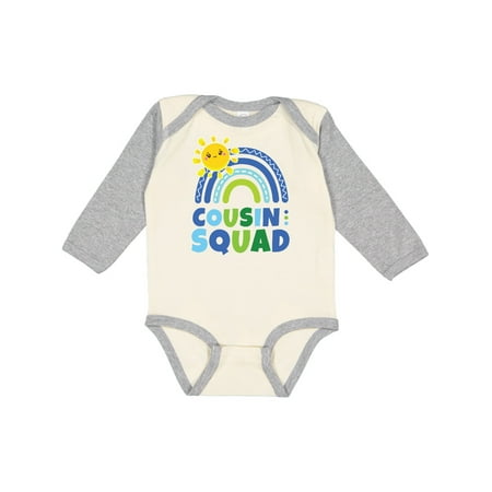 

Inktastic Family Cousin Squad with Blue Rainbow Gift Baby Boy Long Sleeve Bodysuit