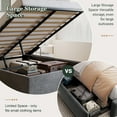 Amolife Queen Size Upholstered Lift up Storage Platform Bed Frame with