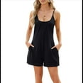 thumbnail image 1 of Combinaison Décontractée d'Été Sans Manches pour Femmes, Ample, à Bretelles Spaghetti Ajustables, Short Extensible, une-Pièce avec Poches, 1 of 9