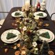 thumbnail image 3 of Juego de 4 servilleteros navideños, corona de agujas de pino con servilletero de frutos rojos para invierno, reunión familiar, banquete, 3 of 5