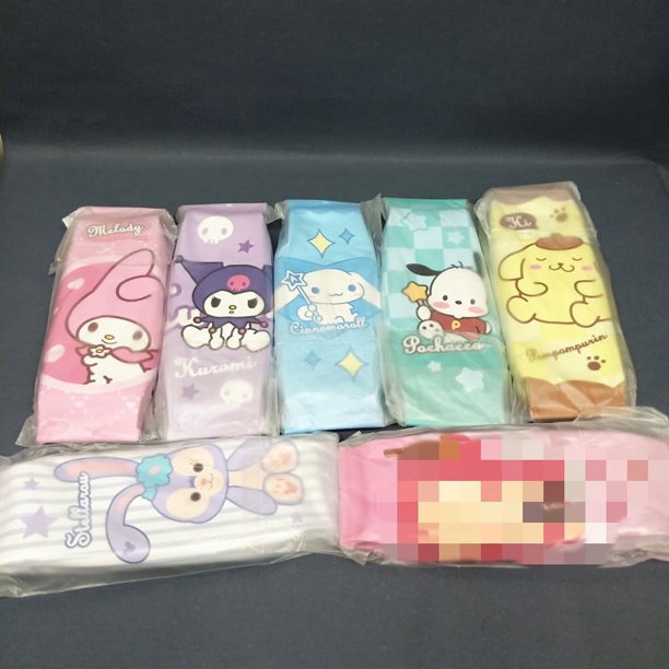 Estuche de lápices estilo caramelo de la serie Anime sanrio, bonito estuche kawaii Cinnamoroll Melody Kuromi, papelería para estudiantes, bolsa de almacenamiento de regalo, caja de lápices