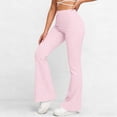 thumbnail image 2 of Rvasteizo Womens Yoga Pants Solid High Elastic Waist Flared Multi Pocket Training Pants, 2 of 5
