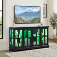 thumbnail image 4 of S-HOME LED Curio Cabinet Featuring Glass Doors and Adjustable Shelves in Drak Oak for Home or Office Collectibles，Black, 4 of 16