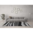 thumbnail image 3 of Ahgly Company Machine Washable Indoor Round Abstract Gray Modern Area Rugs, 5' Round, 3 of 4