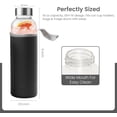 thumbnail image 5 of glass bottles with lids – 18oz glass water bottles, reusable juice bottle with lids for storing juices, reusable water bottle durable & ecofriendly set of 6 with Sleeves, 5 of 6