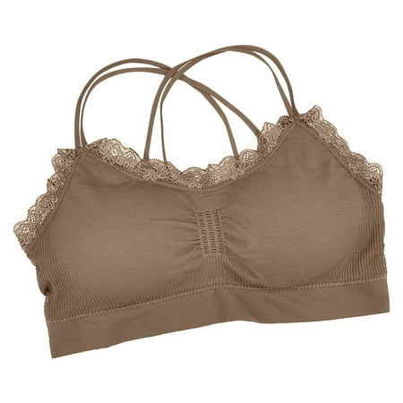 

YANHAIGONG Women s New Sling Underwear Wrapped Chest Lace Without Steel Ring Underwear True Bras For Women