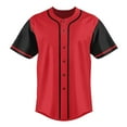 thumbnail image 3 of Red Baseball Jersey for Men Blank Baseball Jersey Button Down Shirts, 3 of 5