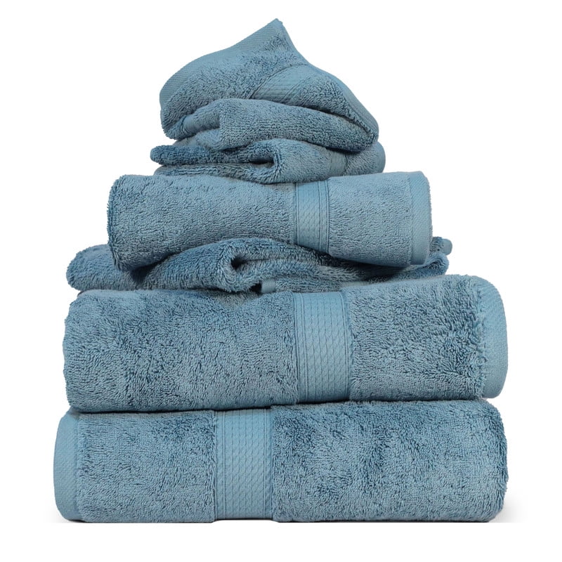 Superior 800 GSM Egyptian Cotton 6-Piece Face Towel Set, Soft Ultra Absorbent Towels, Plum