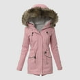 thumbnail image 2 of Aayomet Womens Winter Coats Women's Casual Flannel Plaid Wool Blend Plaid Hooded Coat Loose Long Sleeve Midi Jacket Outerwear with Belt,Pink XXL, 2 of 5
