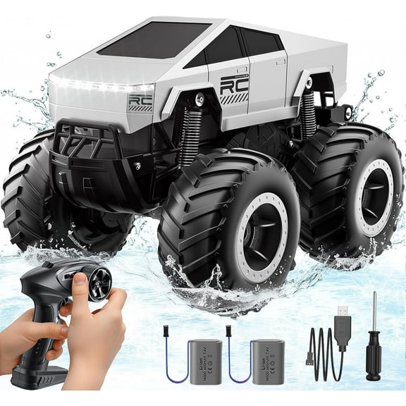 Remote Control Car Off-Road Pick-up Truck, 4WD Waterproof RC Monster Trucks Toy RC Cars for All Terrain, 1:16 Scale 2.4GHz Vehicles Kids Christmas Birthday Gifts for Boys/Girl