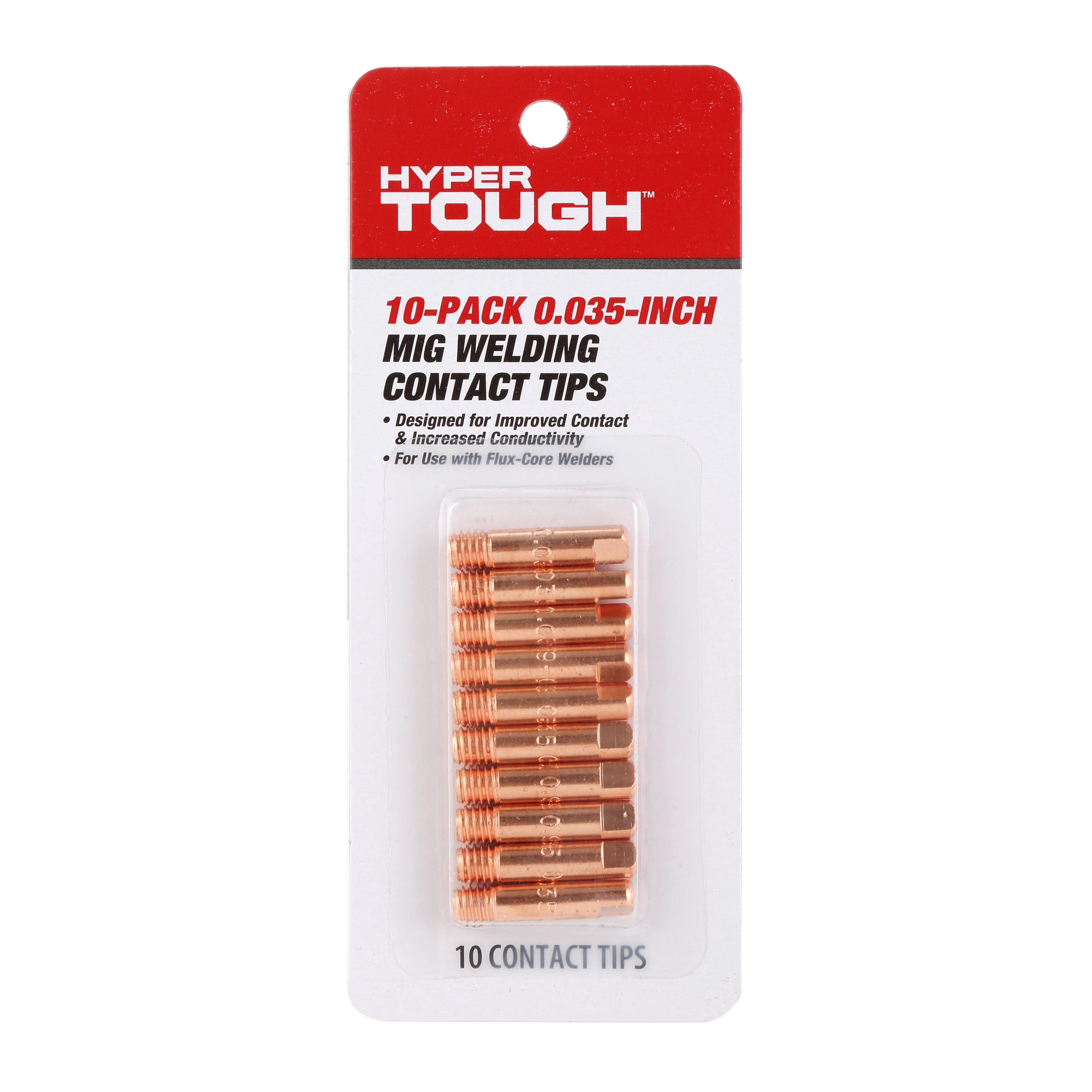 Hyper Tough 10-Pack 0.035 in. MIG Welding Contact Tips, Copper Material