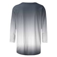 thumbnail image 4 of Women's Tshirts Gradient 3/4 Sleeve Pullover Top Round Neck Shirts Casual Tunic Blouses Summer 2025, 4 of 5