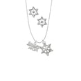 thumbnail image 2 of Delight Jewelry Silvertone Soccer Mom Silver tone Snowflake Charm Necklace and Stud Earrings, 2 of 4
