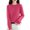 Hot Pink, variant on WTOBBY Women's Casual Lace Round Neck Base Layer Sweater, Knitted Long Sleeve Solid Color Top with Decorative Lace, Elegant and Comfortable Wear,Blue S