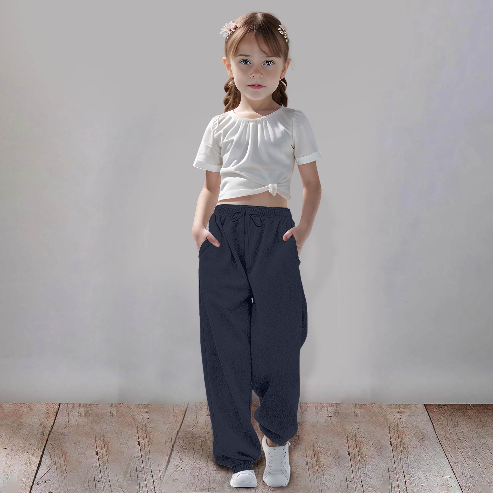 Lot De 146 Pantalons Pour Fille Avec Cordon De Serrage - Coton élastique, Décontracté, Pour 4 à 12 Ans, Sous-vêtements Football