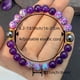 thumbnail image 4 of Pulsera de Cristal Amatista Flor de Lluvia Piedra Negro Gallstone Pulsera de Cristal Natural de Línea Elástica de la Cadena, 4 of 6