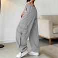 thumbnail image 6 of Lmueinov Women's 90s Retro Parachute Cargo Pants Elastic Waist D string Multi Pockets Baggy Wide Leg Streetwear Casual Hiking Jogger Pants, S-XXL, 6 of 7