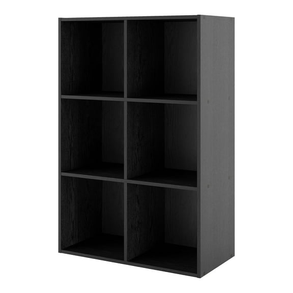 Furniture of America Seni Stackable Wood 6-Cube Bookcase in Black
